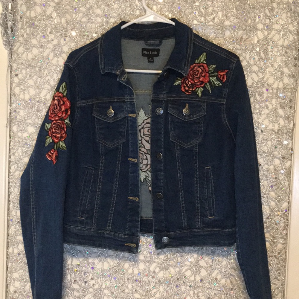 Denim Jacket w/roses